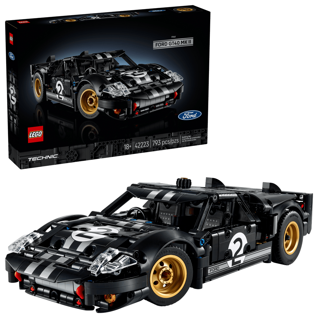 Black LEGO 42223 1966 Ford GT40 MKII Race Car THE DREAM FACTORY 42223_boxprod_v39_en-gb.png Building Sets and Construction Toys