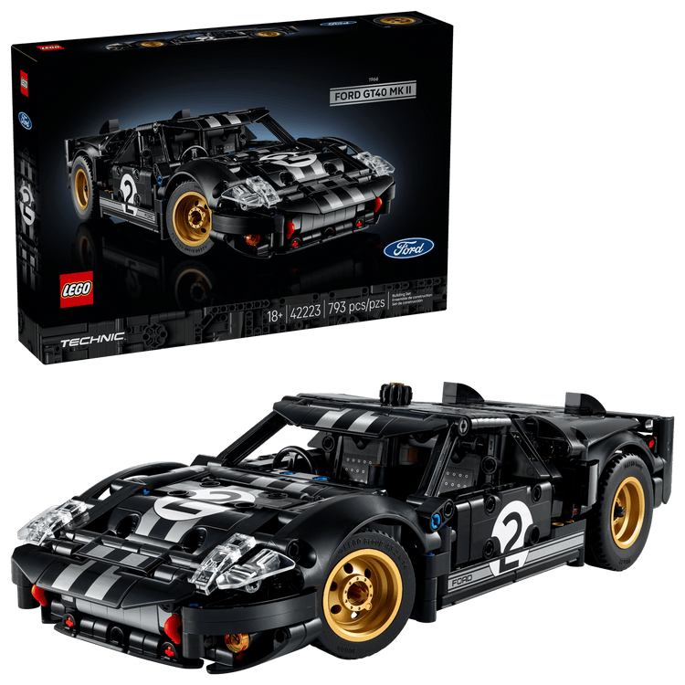 Black LEGO 42223 1966 Ford GT40 MKII Race Car THE DREAM FACTORY 42223_boxprod_v39_en-gb.png Building Sets and Construction Toys