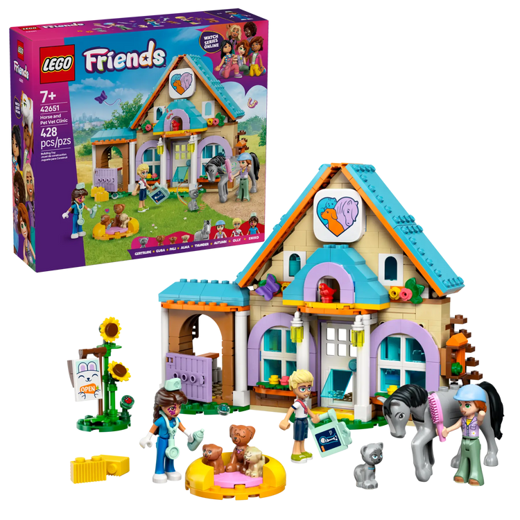Black LEGO 42651 Horse and Pet Vet Clinic for Animal Lovers THE DREAM FACTORY 42651_boxprod_v39_en-gb.webp Building Sets and Construction Toys