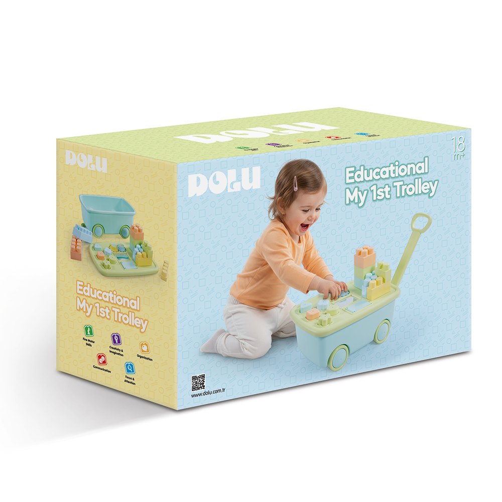 Light Blue DOLU Educational My 1st Trolley 5209 Toyzoona 5209-b.png Baby and Toddler Toys