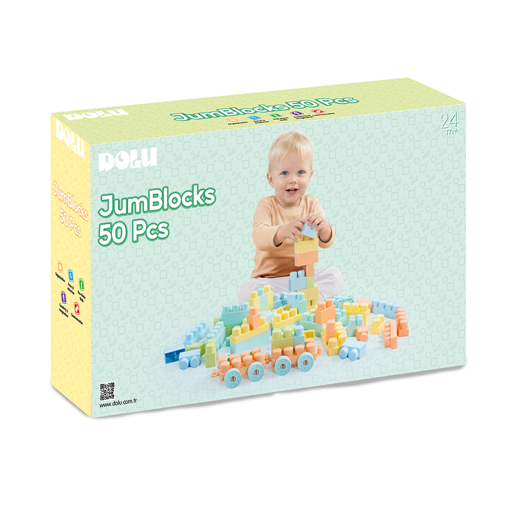 Lavender DOLU JumBlocks 50PCS in Box 5212 Toyzoona 5212-d.png Building Sets and Construction Toys