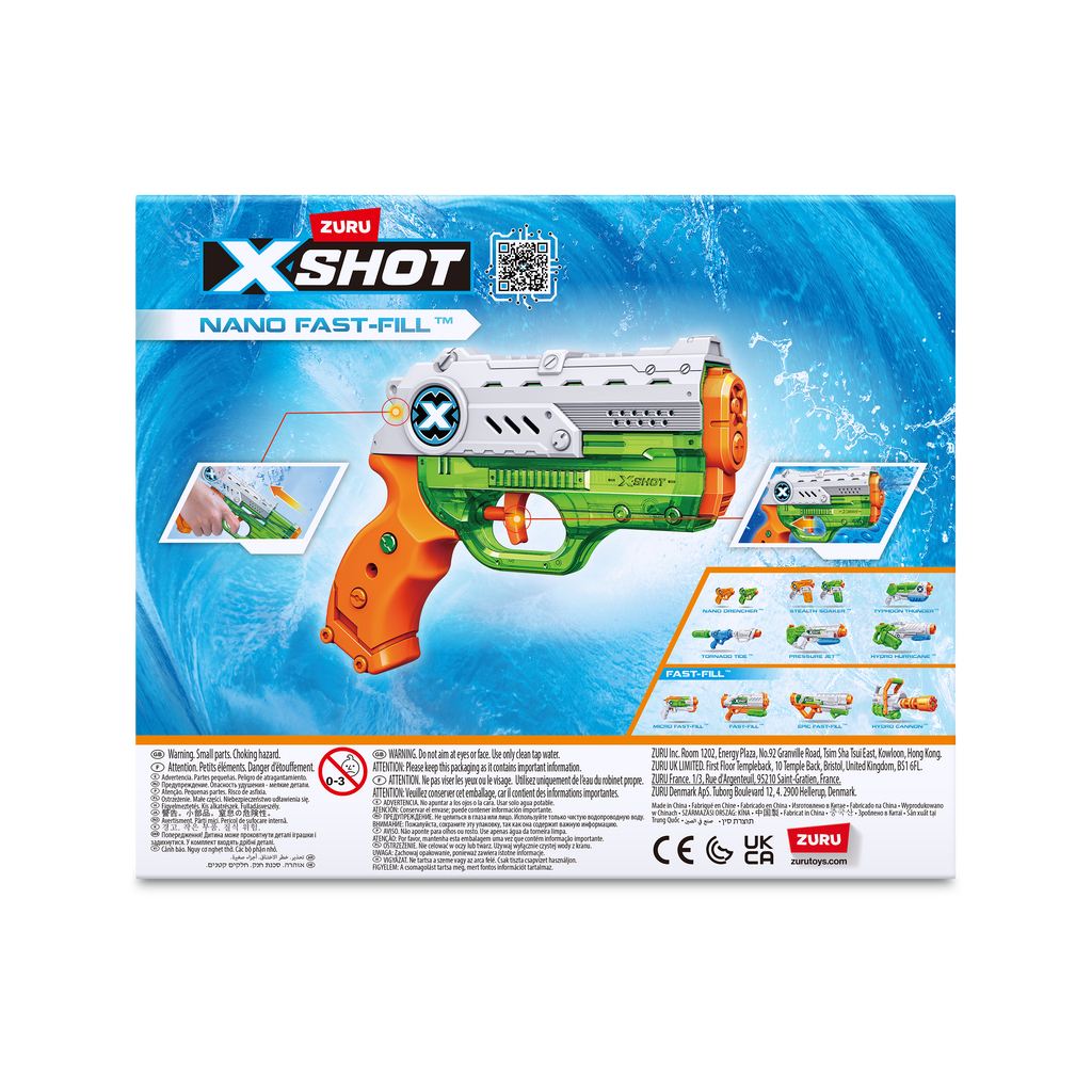Dark Cyan XSHOT Fast-Fill Nano 56333 by ZURU HALSON ENTERPRISE 56333_X-SHOTWATER-WATERWARFARE-NANOFAST-FILLOpenBox_Backofpack.png Action Figures and Play Sets