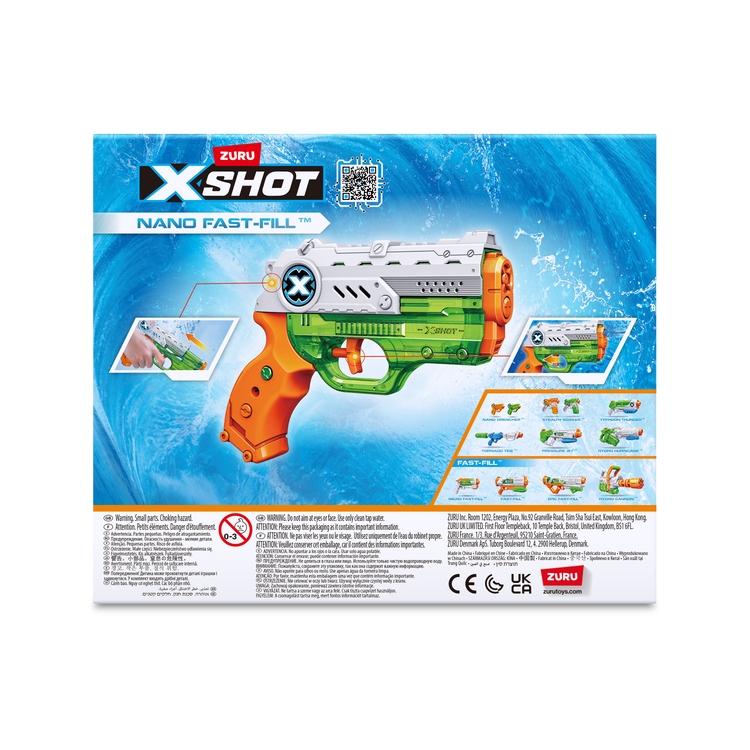 Dark Cyan XSHOT Fast-Fill Nano 56333 by ZURU HALSON ENTERPRISE 56333_X-SHOTWATER-WATERWARFARE-NANOFAST-FILLOpenBox_Backofpack.png Action Figures and Play Sets