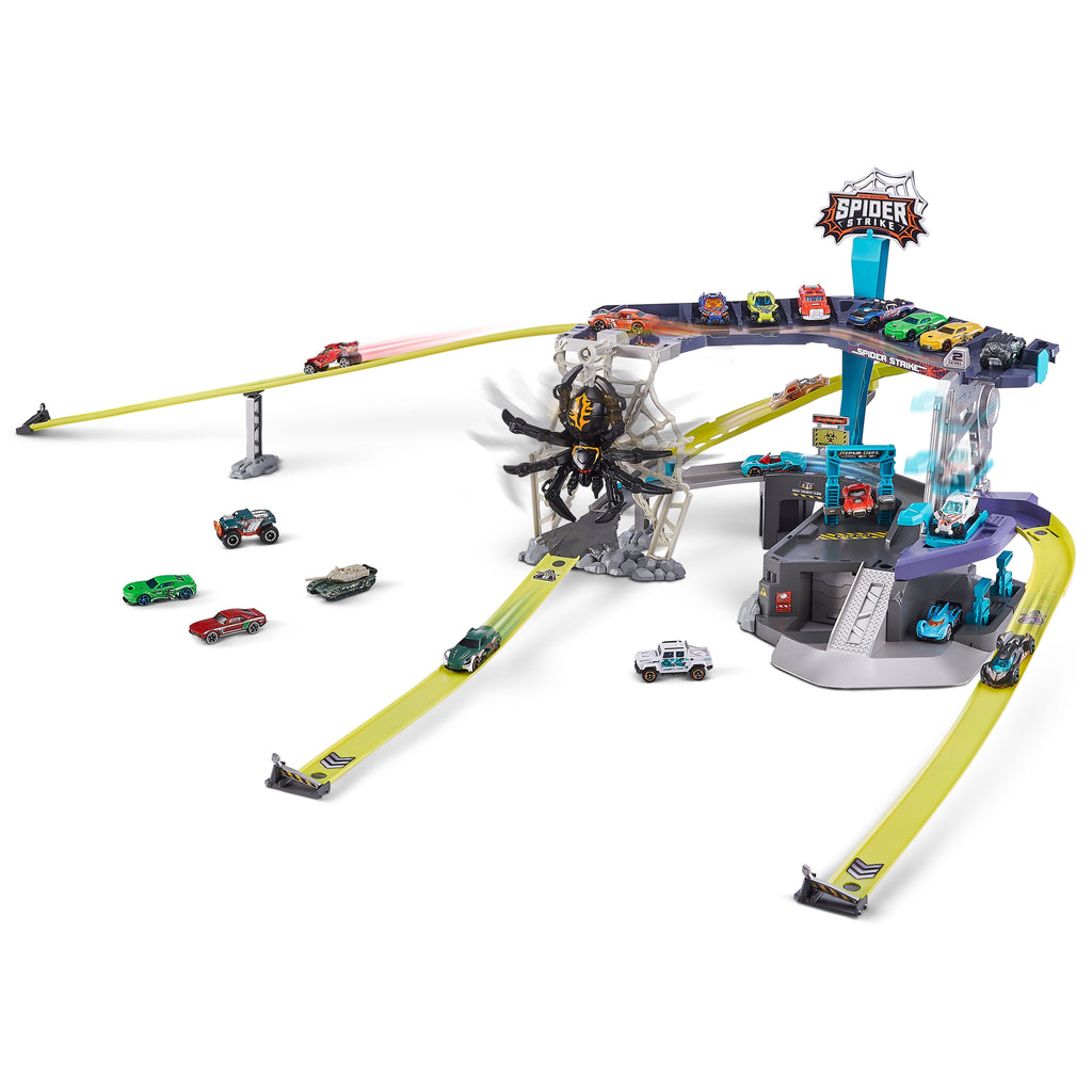 Dark Slate Gray Metal Machines Spider Strike Garage Playset 6725 by Zuru Toyzoona 6725_Metal_Machines_Spider_OOP.jpg Pretend Play and Play Sets