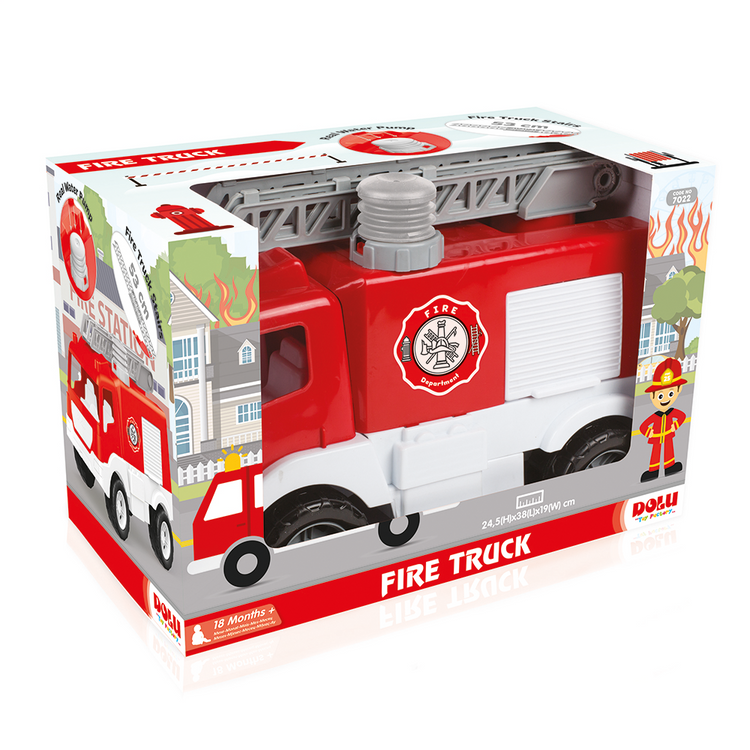 White Smoke DOLU Fire Truck in Window Box 38CM 7022 Toyzoona 7022-f.png Vehicles and Remote Control Toys