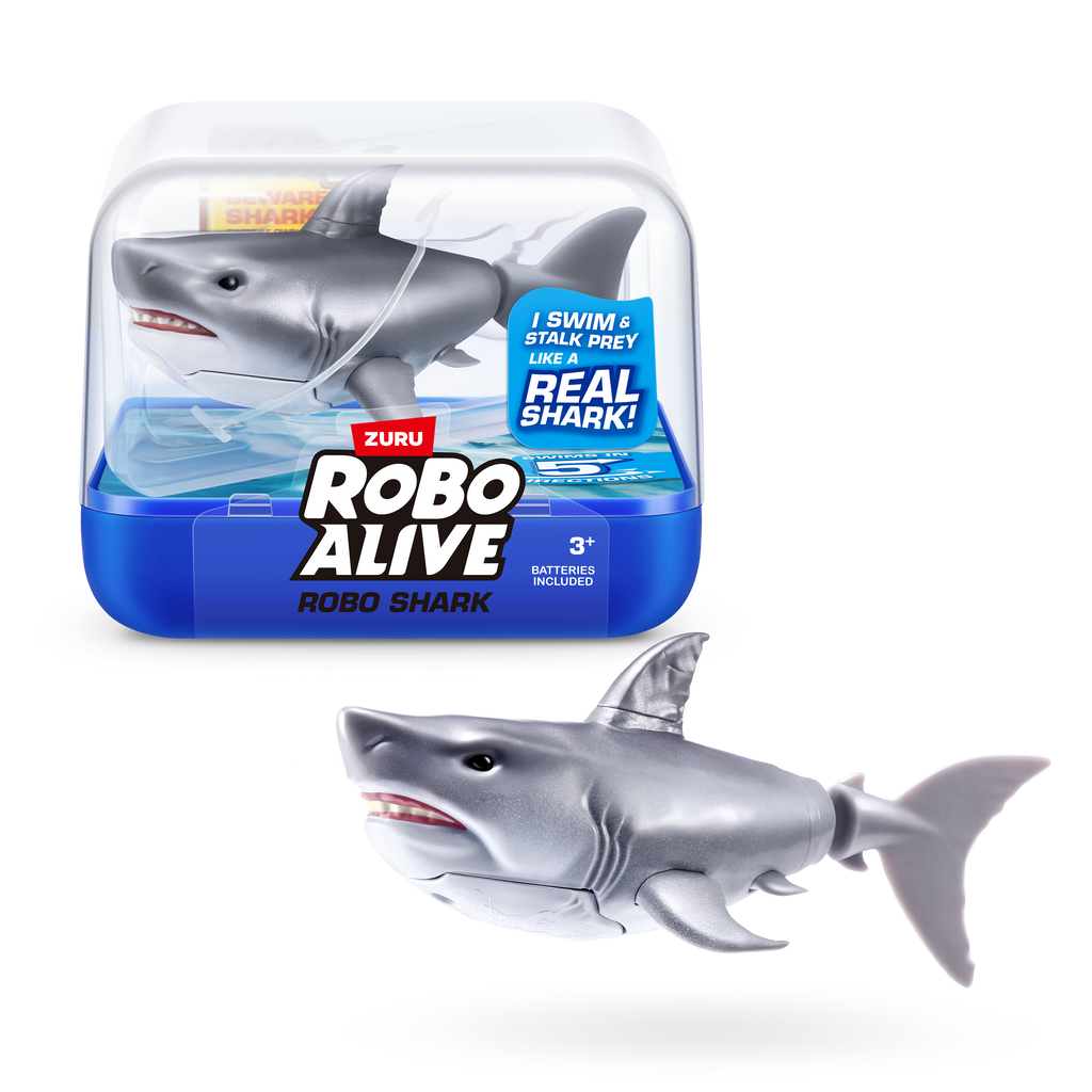 Black Zuru Robo Alive Shark 71165UQ1 Toyzoona 71165A_ROBOALIVE_SWIMMINGSHARK_ECOMHERO.png Action Figures and Play Sets