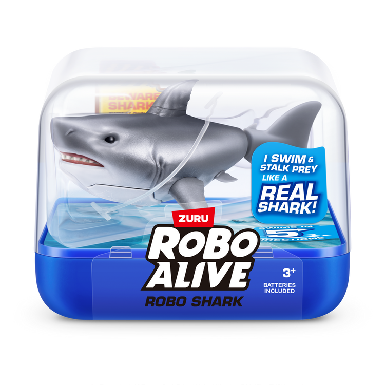 White Smoke Zuru Robo Alive Shark 71165UQ1 Toyzoona 71165A_ROBOALIVE_SWIMMINGSHARK_FRONTOFPACK.png Action Figures and Play Sets