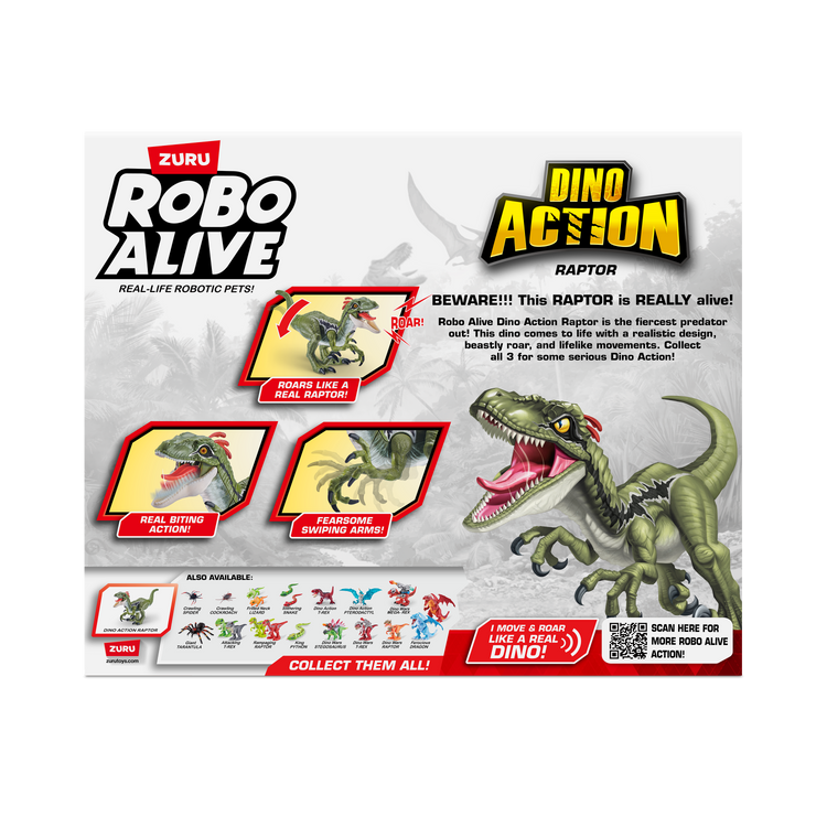 Light Gray Robo Alive Dino Action Raptor 7172 by ZURU Toyzoona 7172_ROBO_ALIVE-DINO_ACTION-SERIES1_Raptor_Back_of_Pack_01.png Action Toys