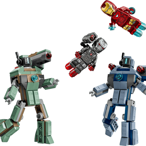Black LEGO 76320 Iron Man & War Machine vs. Hammer Drones THE DREAM FACTORY 76320_boxprod_v39_en-gb.png Building Sets and Construction Toys