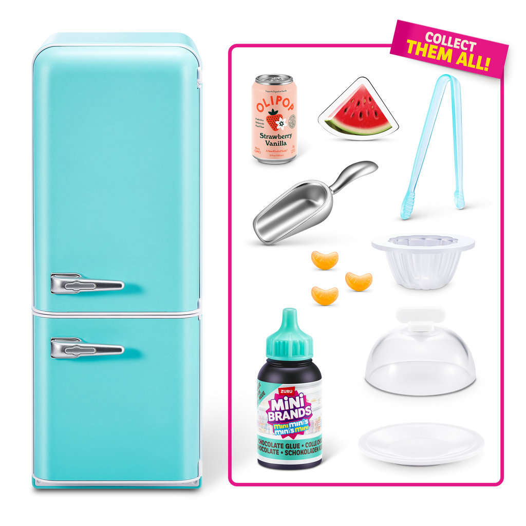 Black Zuru Mini Brand Fill The Fridge 77673TQ1 Toyzoona 77673_MiniBrandsFillthefridge_FULL_RANGE_SHOT.png Action Figures and Play Sets