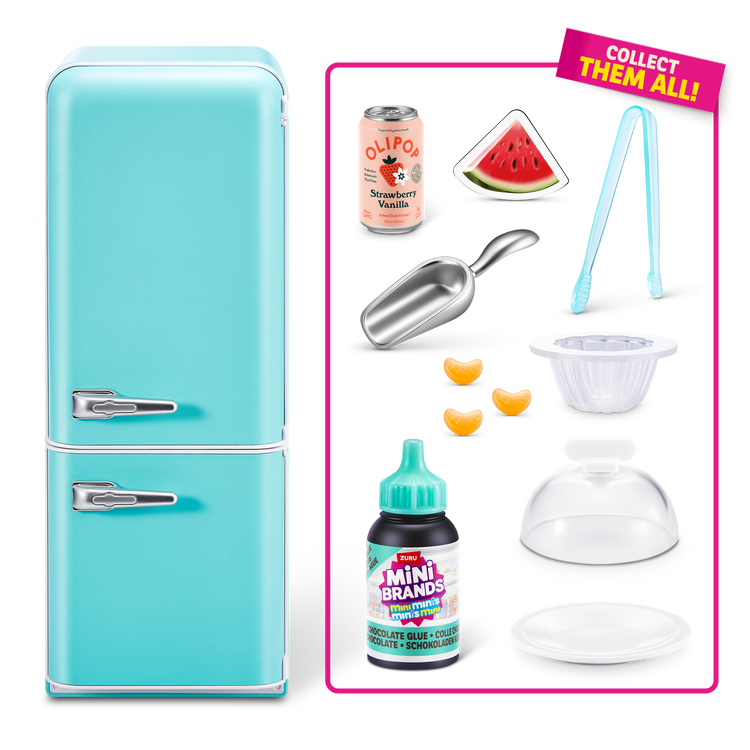 Black Zuru Mini Brand Fill The Fridge 77673TQ1 Toyzoona 77673_MiniBrandsFillthefridge_FULL_RANGE_SHOT.png Action Figures and Play Sets