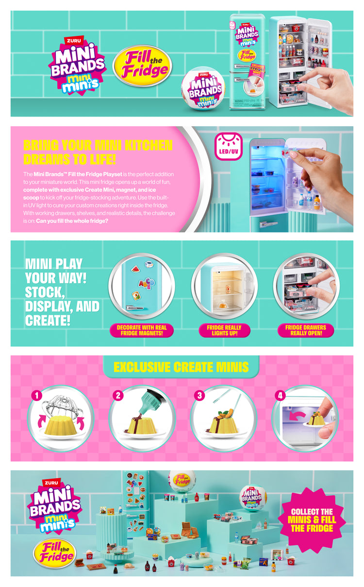 Lavender Blush Zuru Mini Brand Fill The Fridge 77673TQ1 Toyzoona 77673_MiniBrands_FillthefridgePlayset_EBC.jpg Action Figures and Play Sets