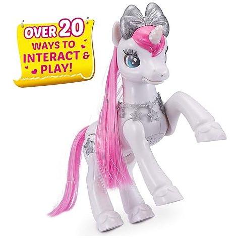 Light Gray Pets Alive My Magical Unicorn in Stable Battery-Powered Interactive Robotic Toy Playset 9502 by ZURU HALSON ENTERPRISE 815gYYAhYOL._AC_SX425.jpg Action Toys