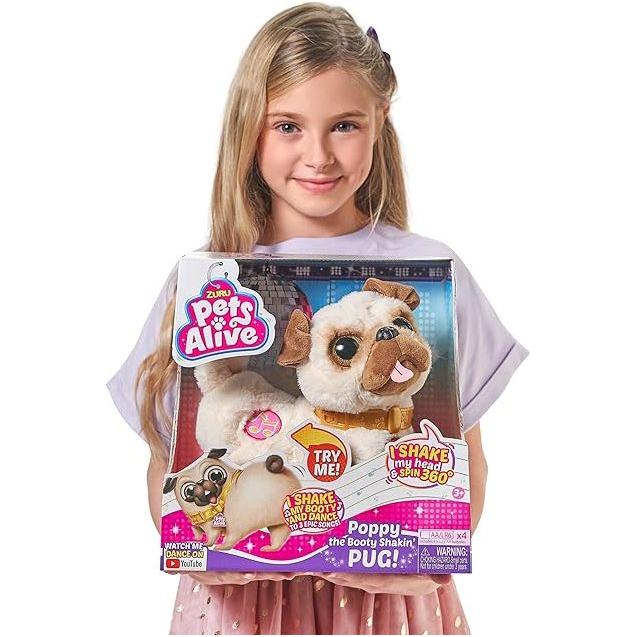 Gray Zuru Pets Alive Pug Shaking Pug 9521 Toyzoona 81DkEB4nR9L._AC_SX425.jpg Action Toys