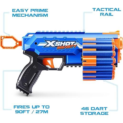 Dark Slate Blue XSHOT Insanity Manic Blaster 36603 (24 Darts) by ZURU Toyzoona 81Xx60uwV0L._AC_SY450.jpg Action Figures and Play Sets