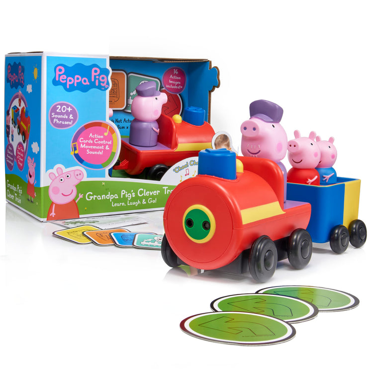 Gray Peppa Pig Grand Pa Pigs Clever Train HALSON ENTERPRISE 81yRJaCXmEL.jpg Action Figures and Play Sets