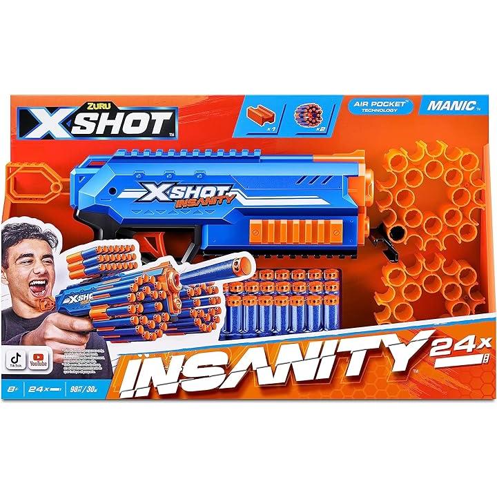Dark Slate Blue XSHOT Insanity Manic Blaster 36603 (24 Darts) by ZURU Toyzoona 91vIqn0b6bL._AC_SY450.jpg Action Figures and Play Sets