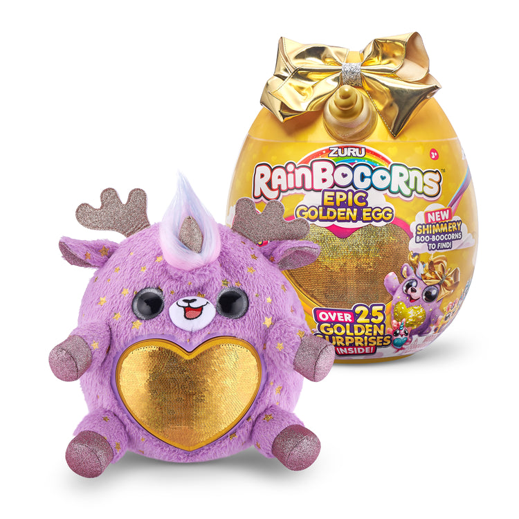 Thistle Rainbocorns Epic Golden Egg – Giant Egg with over 25 Golden Surprises 9244 By ZURU HALSON ENTERPRISE 9244_ZURU_RAINBOCORNS-BIG_SURPRISE-SERIES_3_Epic_Golden_Egg_Reindeer_with_Egg_3.jpg Dolls and Playsets
