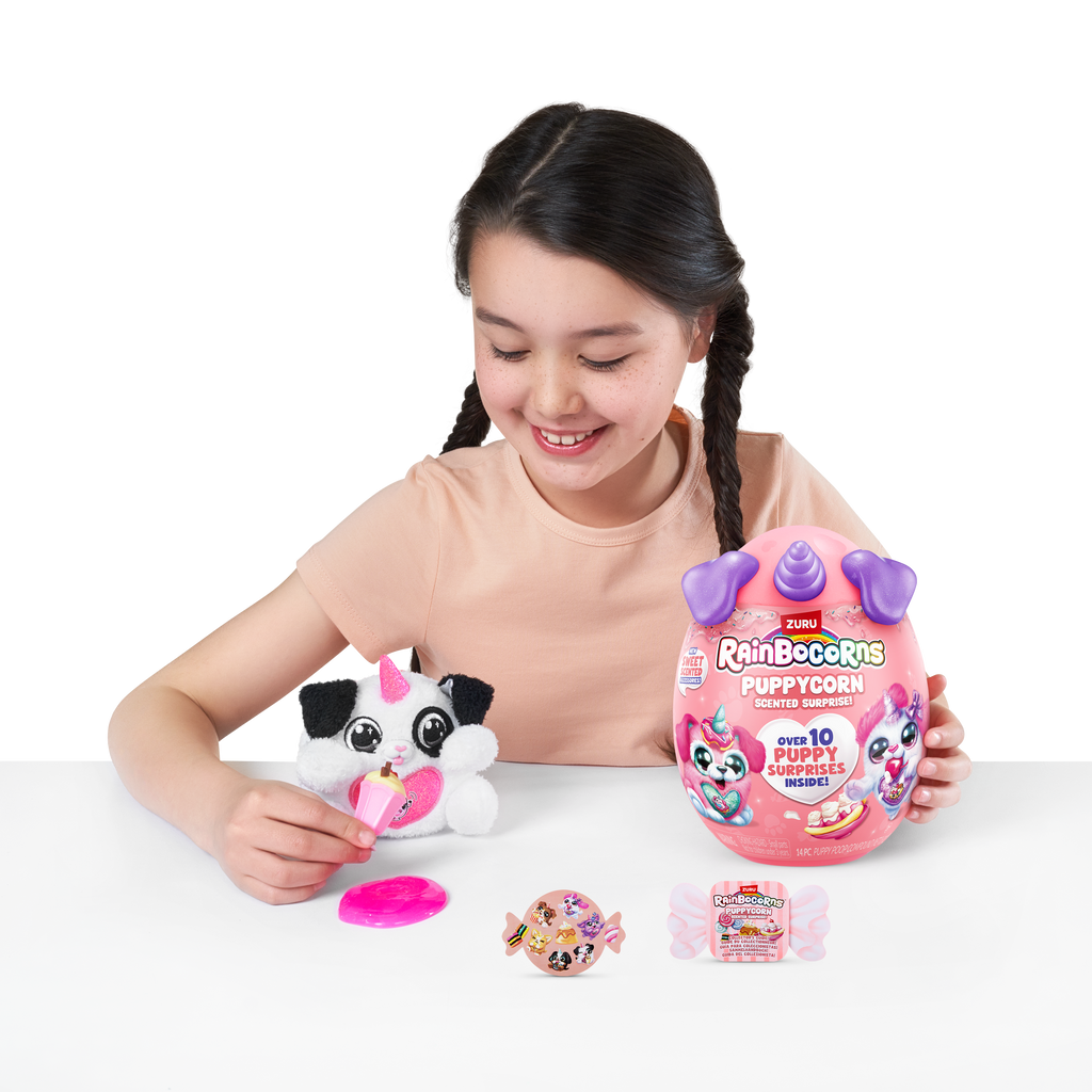 Rainbocorns Puppycorn Scent Surprise – Peluche Chiot Parfumée Avec 10 Surprises, Dès 3 Ans