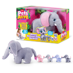 Black Zuru Pets Alive Mommy Elephant and Baby 9570 Toyzoona 9570_PETSALIVE_MAMA_BABYSURPRISE-SERIES1-MAMAELEPHANT_BABYSURPRISE_ECOMHERO.png Plush Toys