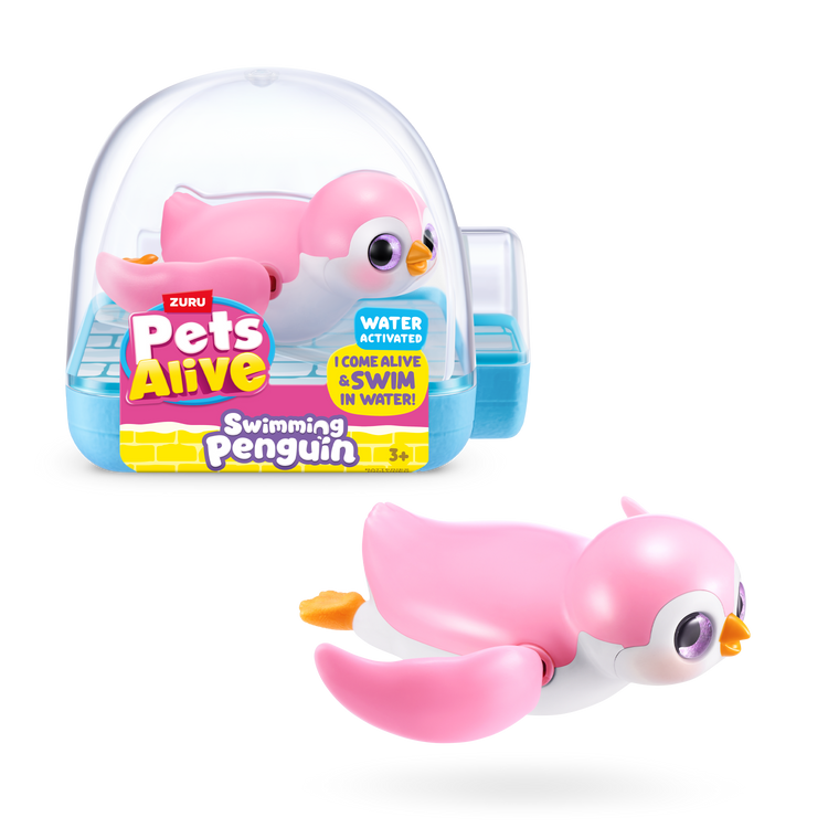 Black Zuru Pets Alive Penguin 9573UQ1 Toyzoona 9573B_PETSALIVE_WATERACTIVATED-SERIES1-SWIMMINGPENGUIN_ECOMHERO_03.png Action Figures and Play Sets