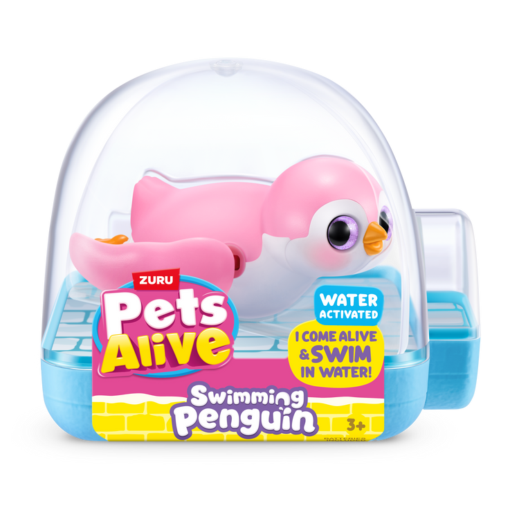 White Smoke Zuru Pets Alive Penguin 9573UQ1 Toyzoona 9573B_PETSALIVE_WATERACTIVATED-SERIES1-SWIMMINGPENGUIN_FRONTOFPACK_03.png Action Figures and Play Sets