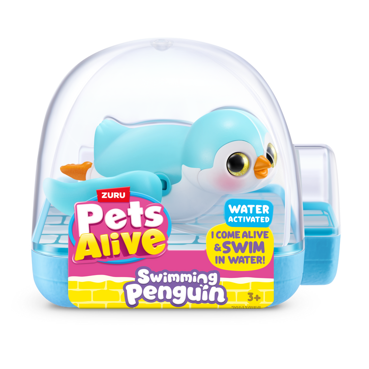 White Smoke Zuru Pets Alive Penguin 9573UQ1 Toyzoona 9573D_PETSALIVE_WATERACTIVATED-SERIES1-SWIMMINGPENGUIN_FRONTOFPACK_02.png Action Figures and Play Sets