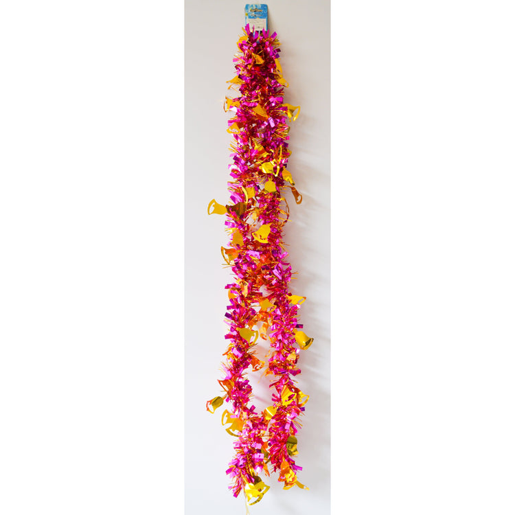 Light Gray Pink Gold Bell Garland Christmas Decor Toyzoona CR102.jpg Seasonal