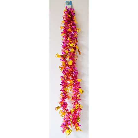 Light Gray Pink Gold Bell Garland Christmas Decor Toyzoona CR102.jpg Seasonal