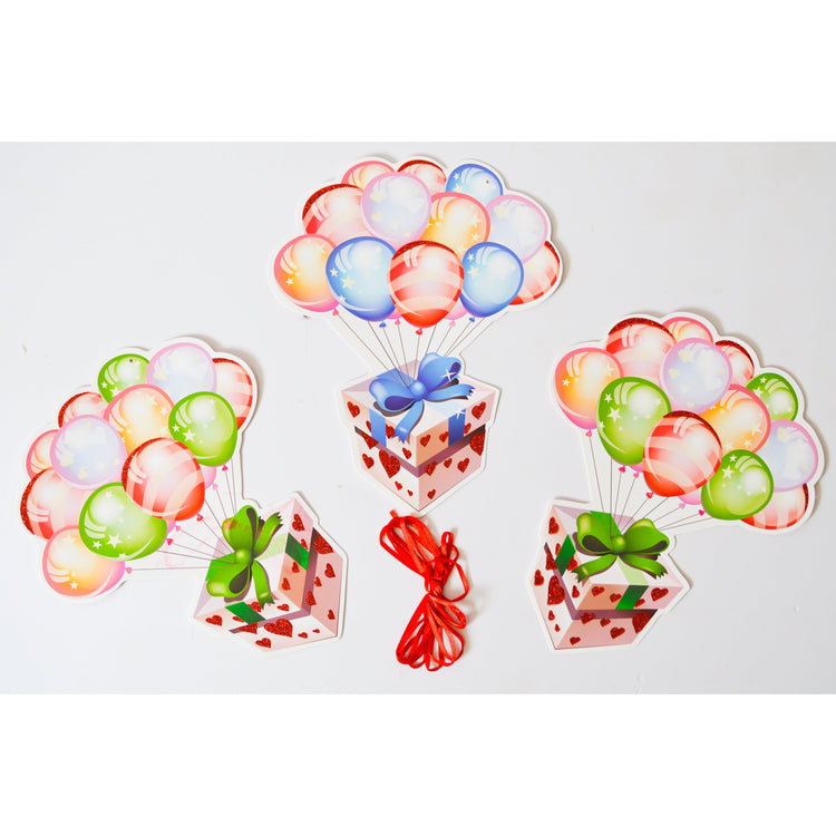 Antique White Balloon Present Christmas Decor Banner Toyzoona CR133.jpg Seasonal