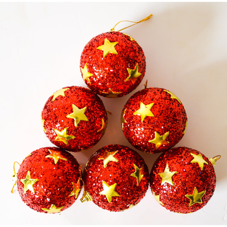 Antique White Red Balls Stars Christmas Decor 19AW27 Toyzoona CR135.jpg Seasonal