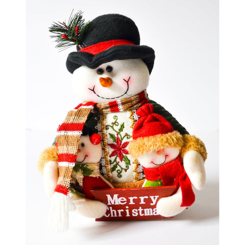 Dark Slate Gray Snowman With Christmas Decor Sign Cute Holiday Display Toyzoona CR157.jpg Seasonal