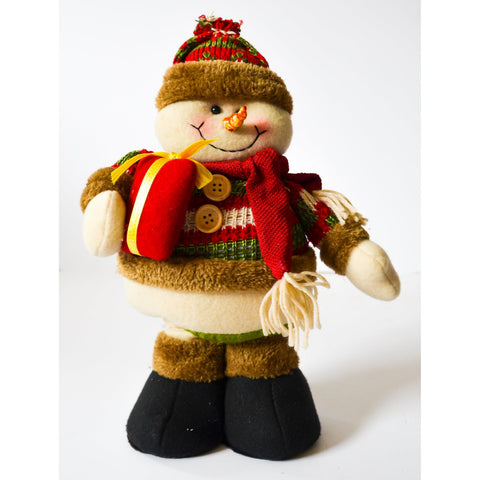Black Snowman Holding Present Christmas Decor Toyzoona CR159.jpg Seasonal