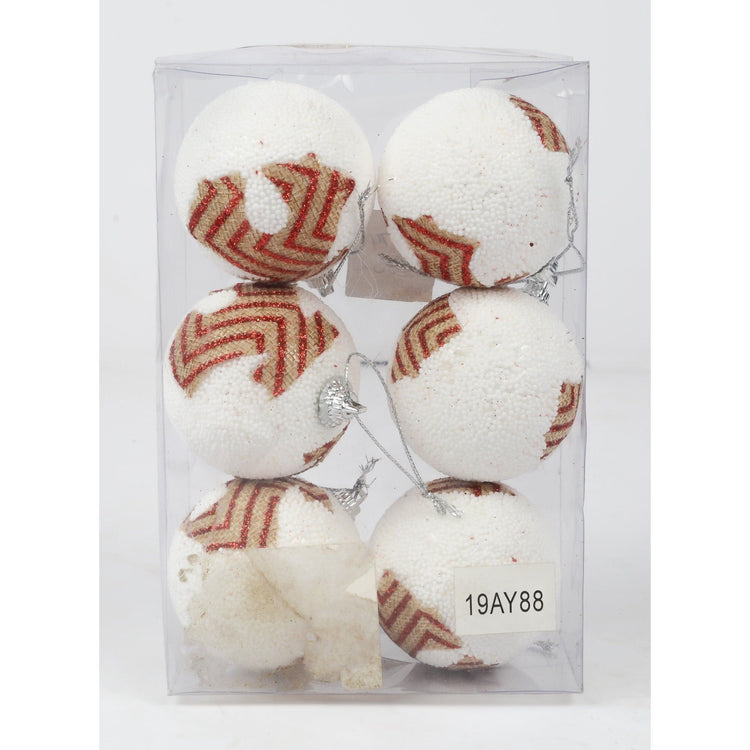 Light Gray White Foam Ball Christmas Decor 19AY88 Soft Festive Look Toyzoona DSC_4731.jpg Seasonal