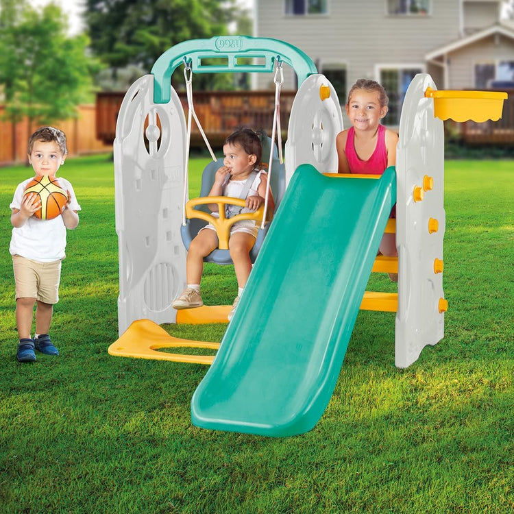 Dark Olive Green DOLU 4 in 1 Playground 2623 Toyzoona Dolu_4_In_1_Playground_2623_Kids_Playset_Toy_for_Indoor_Outdoor_Play_Age-_24_Months_Above2.jpg Outdoor and Active Play