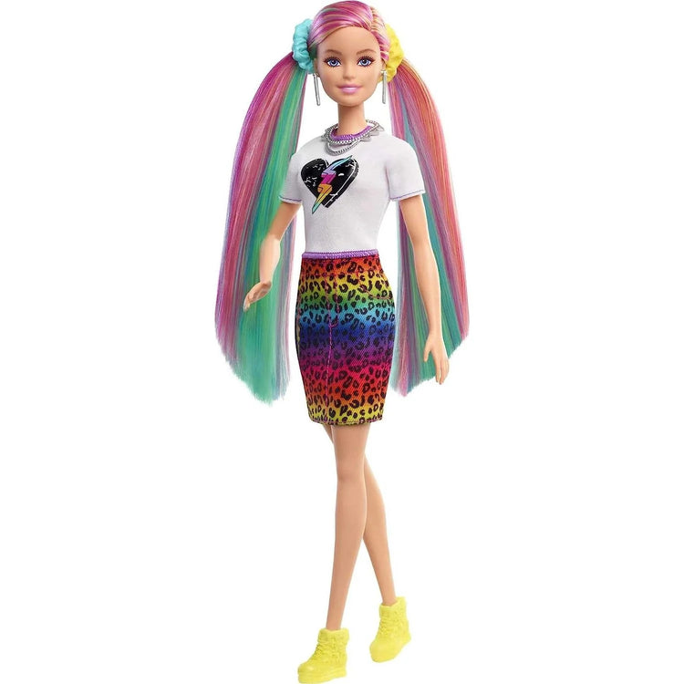 Barbie Leopard Raindow Hair doll