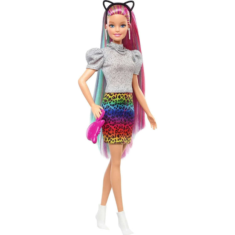 Barbie Leopard Raindow Hair doll
