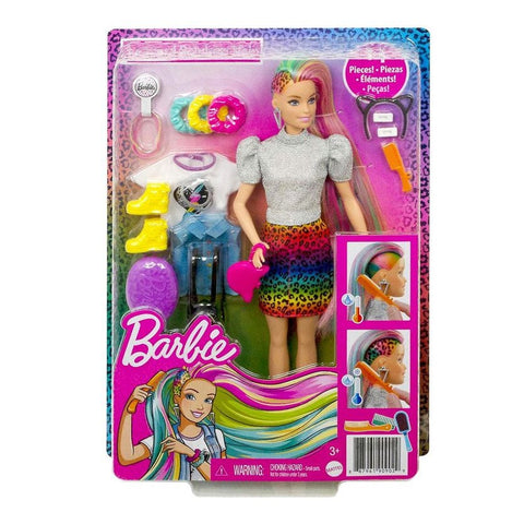 Barbie Leopard Raindow Hair doll