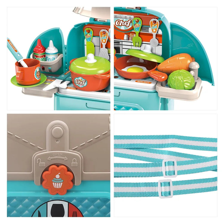 Gray Kitchen Little Chef Set for Kids | 2-in-1 Cooking Playset & Backpack | Pretend Play Kitchen Toy for Boys & Girls Ages 3+ HALSON ENTERPRISE H5dfec74401e041fda4089a5d1245c1c7S_aa03bfe8-7877-4891-802a-51fdadcefa78.jpg Action Figures and Play Sets