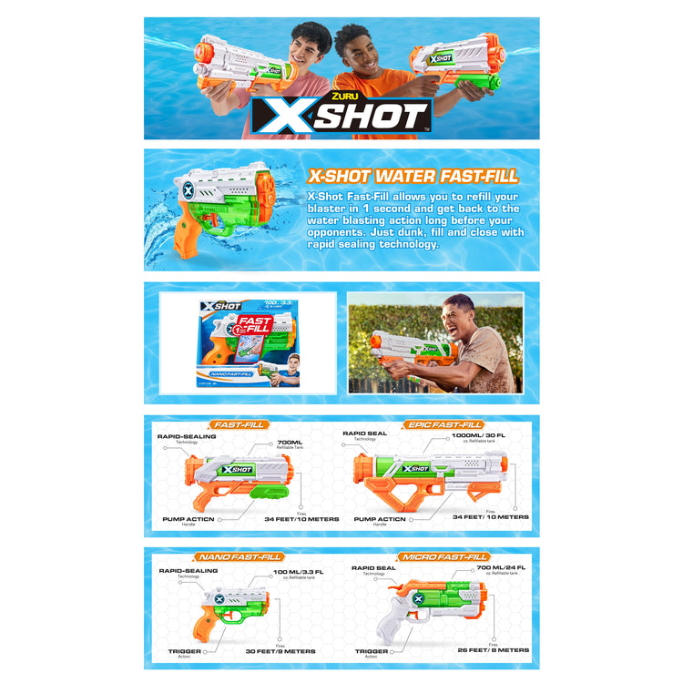 Tan XSHOT Fast-Fill Nano 56333 by ZURU HALSON ENTERPRISE X-ShotfastfillEBC_56333_NANO-06_1.jpg Action Figures and Play Sets
