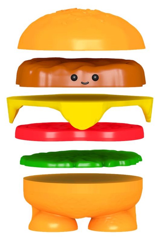 White Smoke Taba World Burger Stacker Squishy 855423 HALSON ENTERPRISE burg.jpg Arts and Crafts