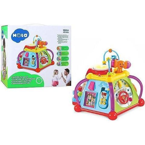 Medium Sea Green Hola Activity Pyramid 806 - Multi-Skill Development Toy for Toddlers TOYZOONA LIMITED hola-activity-pyramid-806-toyzoona-1.jpg Infant Toys