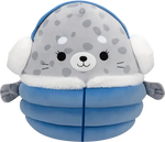 Squishmallow Blue Grey Seal with Jacket Odile
