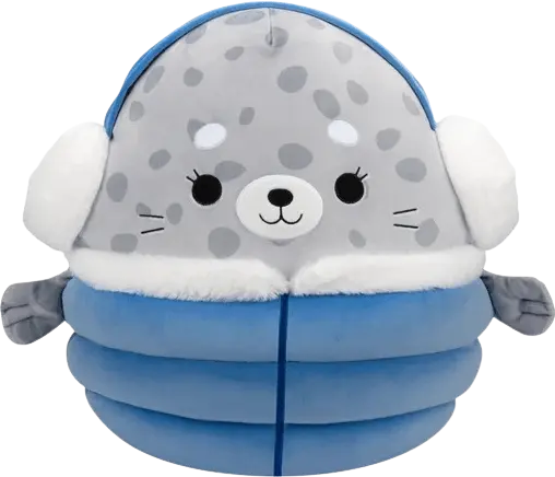 Squishmallow Blue Grey Seal with Jacket Odile