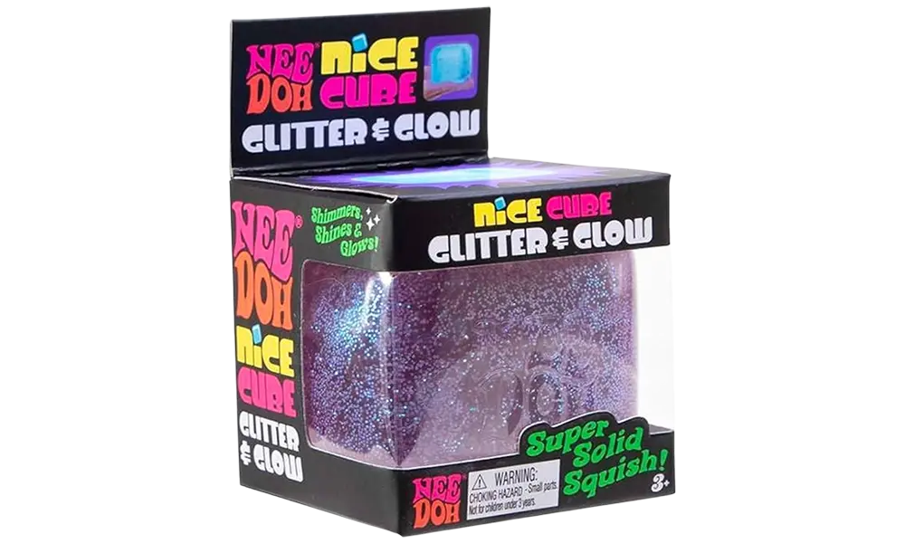 Black Needoh Nice Cube Purple Glitter HALSON ENTERPRISE needoh-glitter-glow-nice-cube-purple.webp Arts and Crafts