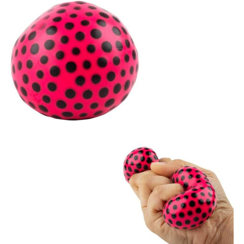 Maroon Light Up Squishy Ball Toys for Kids - 5cm Colorful Stress Relief Toy - Soft Silicone Fidget Sensory Ball - Safe, Non-Toxic - Ages 5+ (Red) HALSON ENTERPRISE squish1.jpg Arts and Crafts