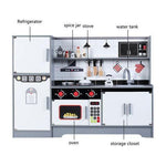 Dark Slate Gray Wooden Kitchen with Refrigerator for Realistic Chef Adventures HALSON ENTERPRISE wooden-toys.jpg Dolls and Playsets