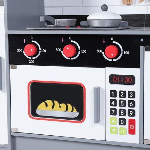 Black Wooden Kitchen with Refrigerator for Realistic Chef Adventures HALSON ENTERPRISE wooden-toys_1.jpg Dolls and Playsets