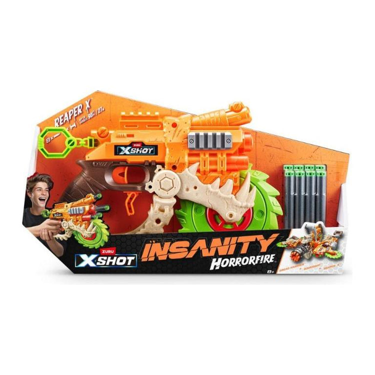 Sandy Brown XSHOT Insanity HorrorFire Reaper X 36730 (8 Darts) by Zuru Toyzoona zuru_x-shot_horror_fire_reaper-x_with_8_darts-768x768.jpg Action Figures and Play Sets