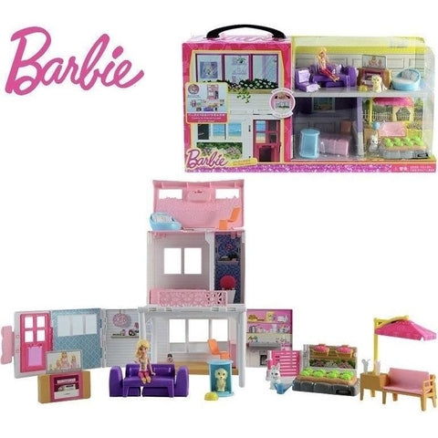 Gray Barbie Mini Barbie House DVT70 - Compact Dollhouse for Children Toyzoona barbie-mini-barbie-house-dvt70-toyzoona.jpg Dolls and Playsets